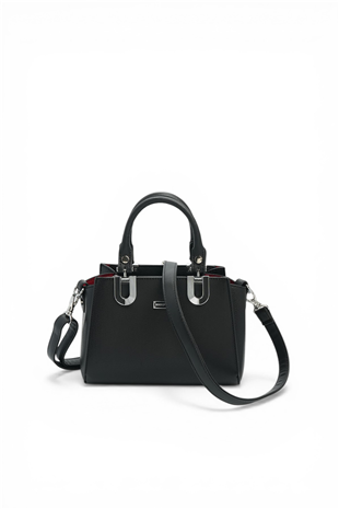 Silver & Polo SP1281 Kadın El Çantası Düz Siyah-Siyah