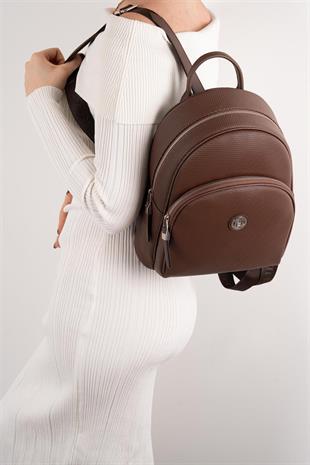 Silver & Polo SP1062 Kadın Sırt Çantası Petek Kahve