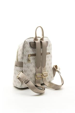Silver & Polo SP926 Kadın Sırt Çantası Monogram Bej-Kum