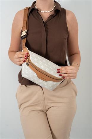 Silver & Polo SP1192 Kadın Bel Çantası Monogram Taş-A.Taba