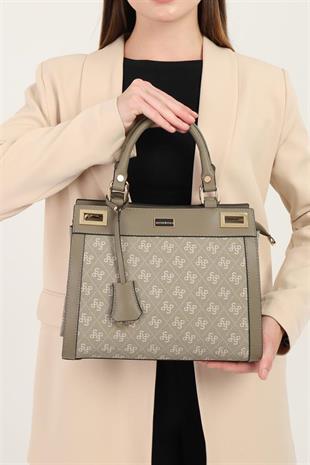 Silver & Polo SP1174 Kadın El Çantası Monogram Y.Yeşil