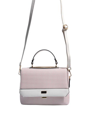 Silver & Polo SP838 Kadın Çapraz Çanta King Desen Bordo-Kemik