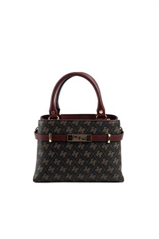 Silver & Polo Kahve Sarı - Bordo SP1149 El Çantası