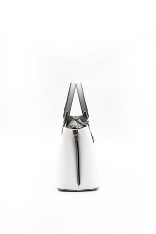 Silver & Polo SP987 Kadın El Çantası Düz Beyaz-A.Gri