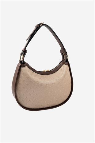 Silver & Polo SP1263 Kadın Omuz Çantası Logolu Nut-Kahve