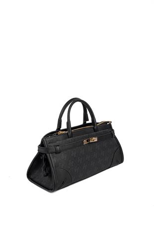 Silver & Polo SP1260 Kadın El Çantası Monogram Siyah-Siyah
