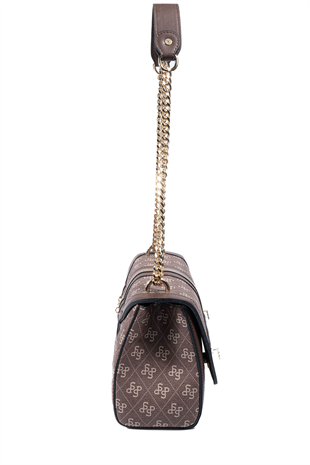 Silver & Polo SP1139 Kadın Çapraz Çanta Monogram Kahve
