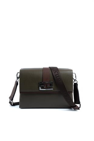 Silver & Polo Haki - Kahve SP1009 Kadın Çapraz Çanta