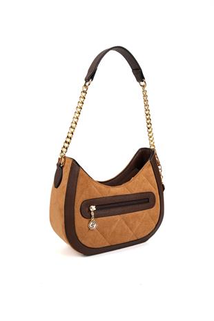 Silver & Polo SP1168 Kadın Omuz Çantası Süet Taba-Kahve