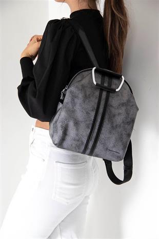 Silver & Polo SP771 Kadın Sırt Çantası Petek M.Gümüş-Siyah