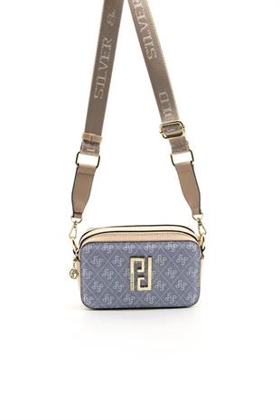 Silver Polo Mavi - Ten Monogram Kadın Çapraz Çanta SP1078
