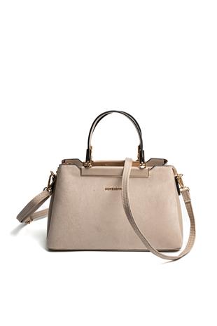 Silver & Polo SP913 Kadın El Çantası Süet Bej-Kum
