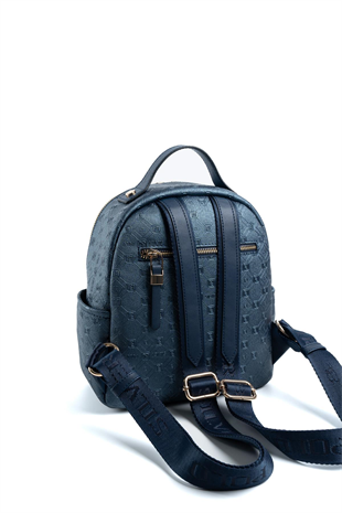 Silver & Polo SP1130 Kadın Sırt Çantası Logolu Lacivert-Lacivert