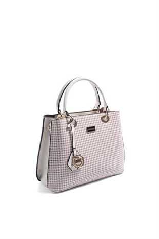 Silver & Polo SP1272 Kadın El Çantası King Desen Bordo-Kemik