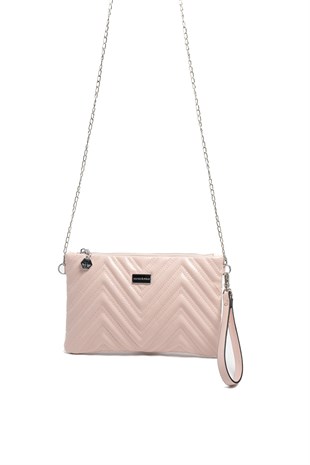 Silver & Polo SP1250 Kadın Portföy & Clutch Crash Pudra-Pudra