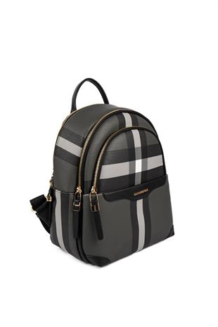 Silver & Polo SP1265 Kadın Sırt Çantası Ekose Siyah