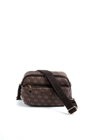 Silver & Polo SP1162 Kadın Çapraz Çanta Monogram Kahve