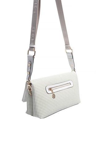 Silver & Polo SP1278 Kadın Çapraz Çanta King Desen Yeşil-Kemik