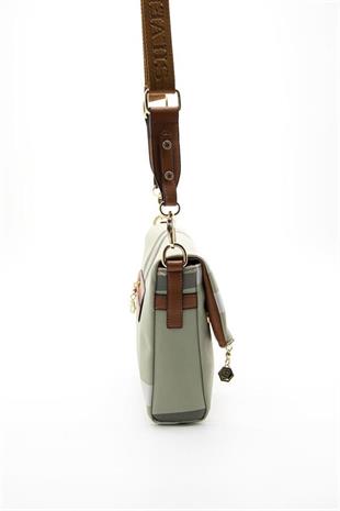 Silver & Polo SP963 Kadın Çapraz Çanta Ekose A.Yeşil-A.Taba