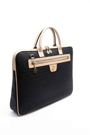 Silver & Polo SP1175 Kadın Laptop & Evrak Çantası Logolu Siyah-S.Nut