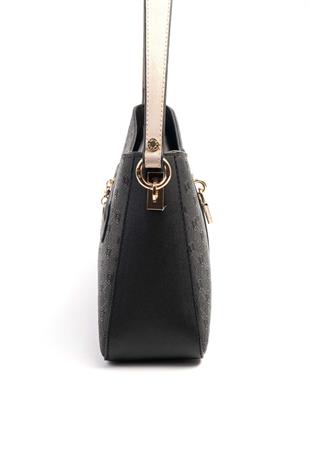 Silver & Polo SP1102 Kadın Omuz Çantası Logolu Siyah-Siyah-S.Nut