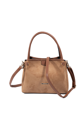 Silver & Polo SP1254 Kadın El Çantası Süet Taba