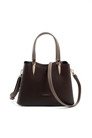 Silver & Polo Kahve - Vizon SP1205 Kadın El Çantası