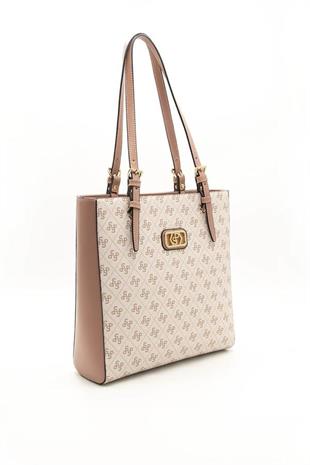 Silver Polo SP1096 Kadın Omuz Çantası Monogram Pembe-Somon