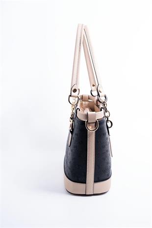 Silver & Polo SP1155 Kadın El Çantası Logolu Siyah-S.Nut