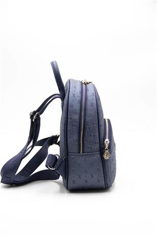 Silver & Polo SP945 Kadın Sırt Çantası Logolu Lacivert