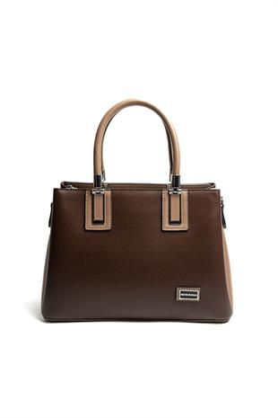 Silver & Polo SP1000 Kadın El Çantası Düz Kahve-Vizon