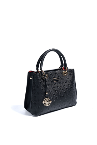 Silver & Polo SP1272 Kadın El Çantası Logolu Siyah-Siyah