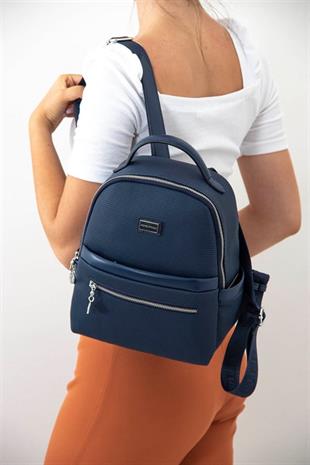 Silver & Polo SP1061 Kadın Sırt Çantası Petek Lacivert