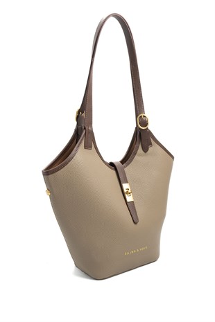 Silver Polo 1246 Kadın Omuz Çantası Mini Rolax Vizon-Vizon