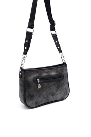 Silver & Polo SP1160 Kadın Çapraz Çanta Petek M.Gümüş-Siyah
