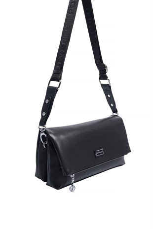 Silver Polo SP1278 Kadın Çapraz Çanta Düz Siyah-Siyah