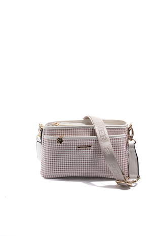 Silver & Polo SP1184 Kadın Çapraz Çanta King Desen Bordo-Kemik