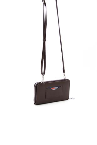 Silver & Polo Nut - Kahve SP921 Kadın Askılı Cüzdanlı Telefon Çantası