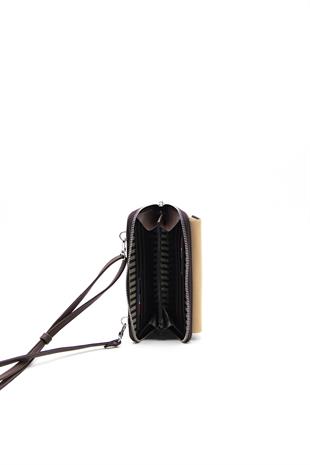 Silver & Polo Nut - Kahve SP921 Kadın Askılı Cüzdanlı Telefon Çantası