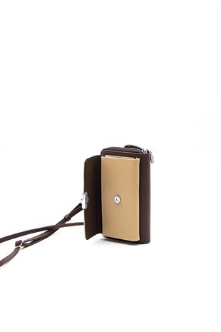 Silver & Polo Nut - Kahve SP921 Kadın Askılı Cüzdanlı Telefon Çantası