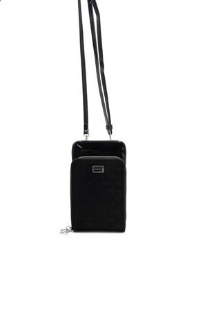 Silver & Polo Siyah - Siyah SP1011 Kadın Askılı Cüzdanlı Telefon Çantası