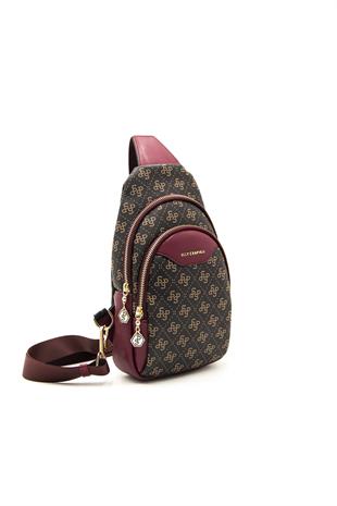 Silver & Polo Kahve Sarı - Bordo SP959 Kadın Bel Çantası