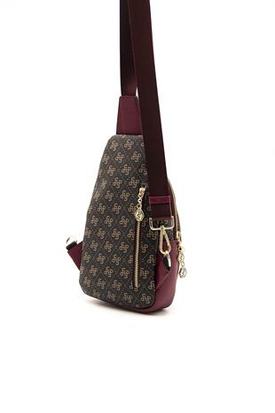 Silver & Polo Kahve Sarı - Bordo SP959 Kadın Bel Çantası