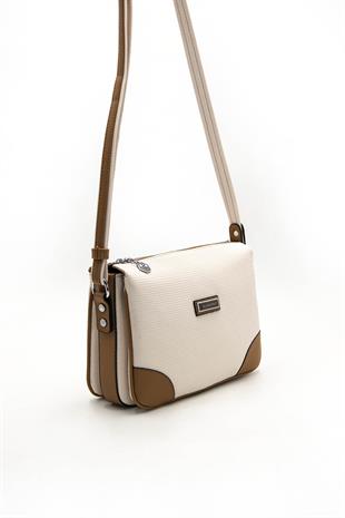 Silver & Polo Bej - A.Taba SP784 Kadın Çapraz Çanta