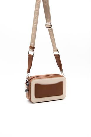 Silver & Polo Bej - A.Taba SP1078 Kadın Çapraz Çanta
