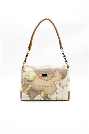 Silver & Polo Bej - A.Taba SP910 Kadın Çapraz Çanta