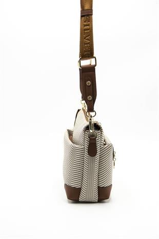 Silver & Polo Bej - Taba SP1110 Kadın Çapraz Çanta