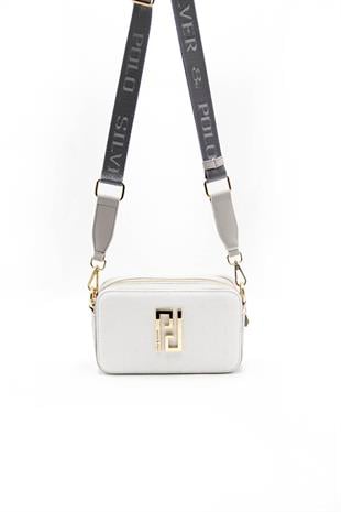 Silver & Polo Beyaz - A.gri SP1078 Kadın Çapraz Çanta
