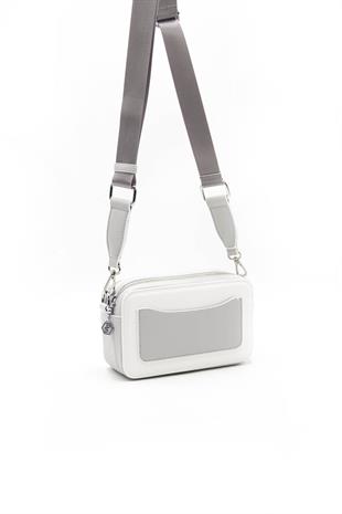Silver & Polo Beyaz - A.gri SP1078 Kadın Çapraz Çanta