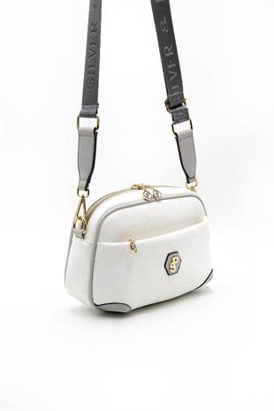 Silver & Polo Beyaz - A.gri SP1094 Kadın Çapraz Çanta